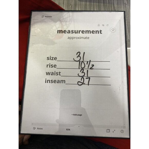 Free People x Sandrine Rose Womens Red Denim Jeans Pockets Straight Size 31 NEW - Picture 7 of 8